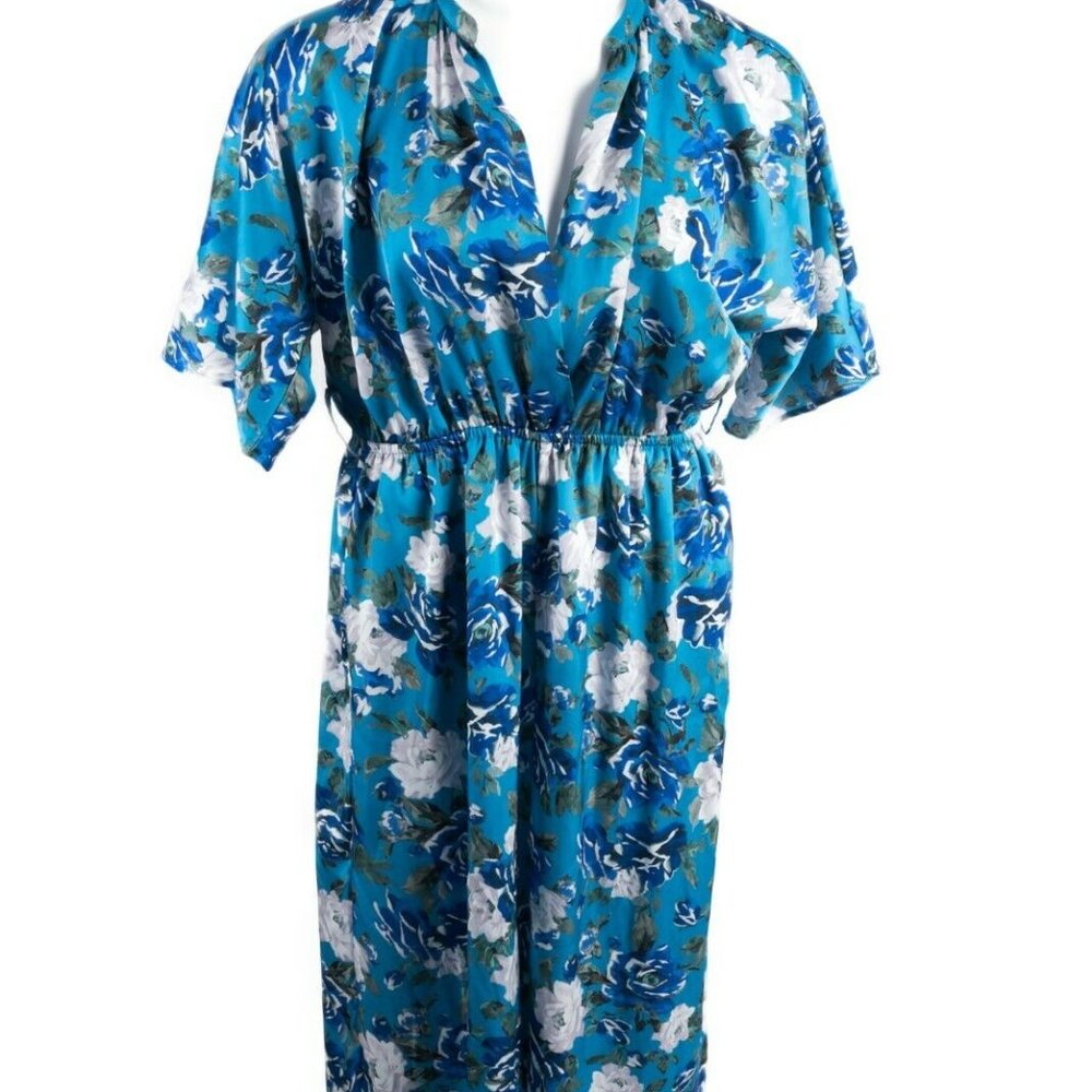 Zara Womens Jumpsuit Playsuit Wide Pants  XL Blue